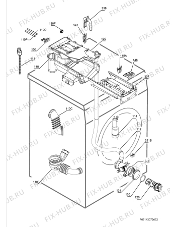 Взрыв-схема стиральной машины Electrolux EWF1494DOW - Схема узла Hydraulic System 272